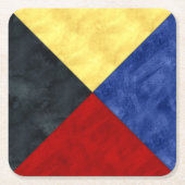 Waterverf Nautical Signal Maritime Vlag Kartonnen Onderzetters (Voorkant)