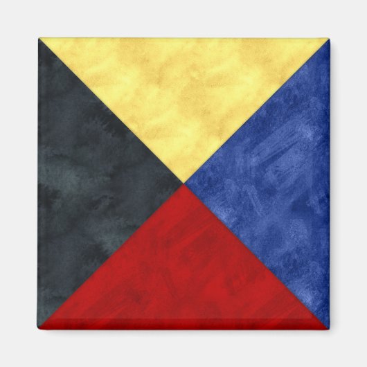 Waterverf Nautical Signal Maritime Vlag Magneet (Voorkant)