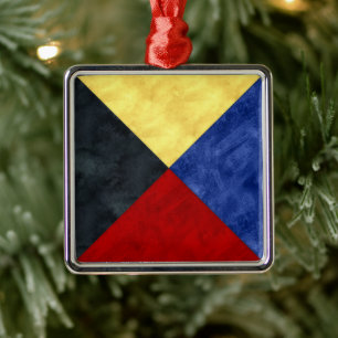 Waterverf Nautical Signal Maritime Vlag Metalen Ornament