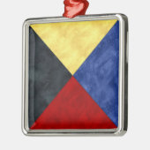 Waterverf Nautical Signal Maritime Vlag Metalen Ornament (Links)