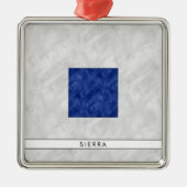 Waterverf Nautical Signal Maritime Vlag Metalen Ornament (Voorkant)