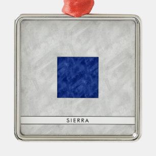 Waterverf Nautical Signal Maritime Vlag Metalen Ornament