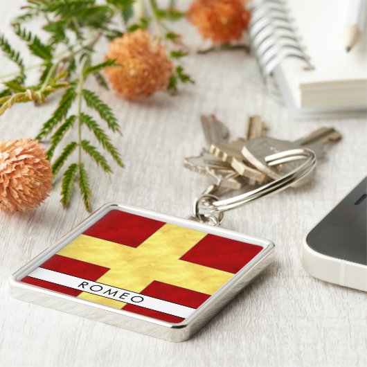 Waterverf Nautical Signal Maritime Vlag Sleutelhanger (Zijkant)