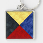 Waterverf Nautical Signal Maritime Vlag Sleutelhanger (Voorkant)