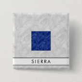 Waterverf Nautical Signal Maritime Vlag Vierkante Button 5,1 Cm (Voorkant)