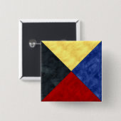Waterverf Nautical Signal Maritime Vlag Vierkante Button 5,1 Cm (Voorkant /achterkant)