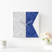 Waterverf Nautical Signal Maritime Vlag Vierkante Klok (Huis)