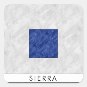 Waterverf Nautical Signal Maritime Vlag Vierkante Sticker