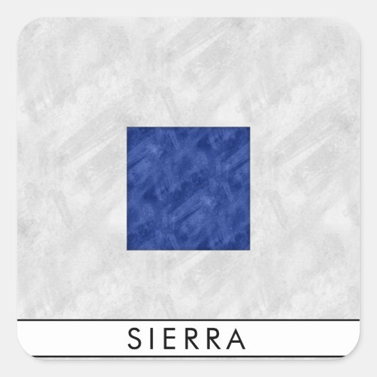 Waterverf Nautical Signal Maritime Vlag Vierkante Sticker (Voorkant)