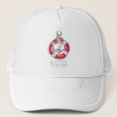Waterverf Nautical Thema Personalized Boat Trucker Pet (Voorkant)