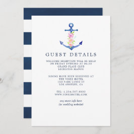 Waterverf Nautical Thleding Guest Details Kaart
