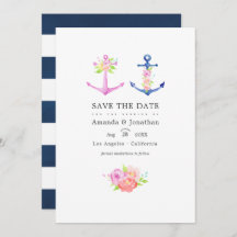 Waterverf Nautical Thleing Floral Wedding Foto