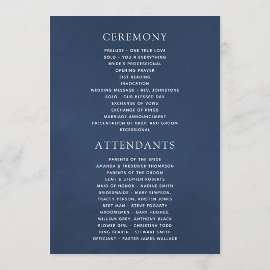 Waterverf Nautical Thormal Anchor Wedding Programmakaart (Achterkant)