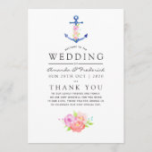 Waterverf Nautical Thormal Anchor Wedding Programmakaart (Voorkant)
