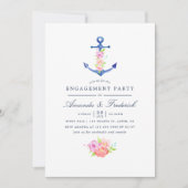 Waterverf Nautical Thormal Engagement Party Kaart (Voorkant)