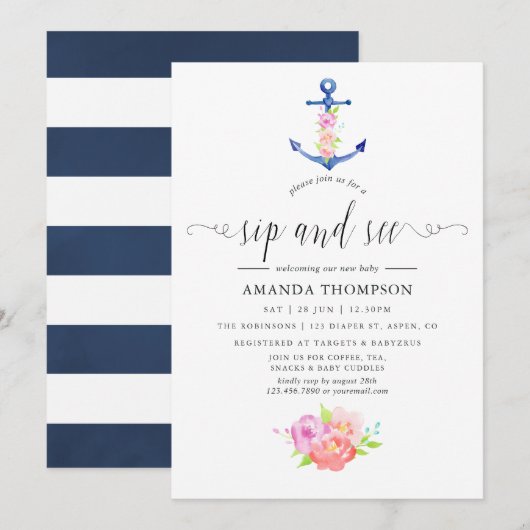 Waterverf Nautical Thormal Sip and See Kaart (Voorkant / Achterkant)