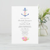 Waterverf Nautical Thormal Wedding Kaart (Staand voorkant)