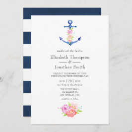 Waterverf Nautical Thormal Wedding Kaart