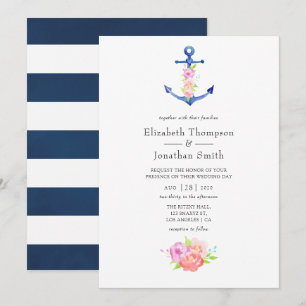 Waterverf Nautical Thormal Wedding Kaart