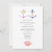 Waterverf Nautical Thormal Wedding Kaart (Voorkant)