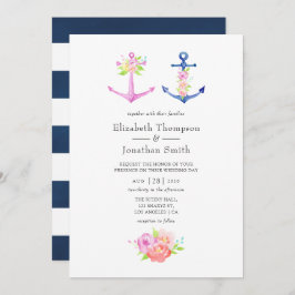 Waterverf Nautical Thormal Wedding Kaart