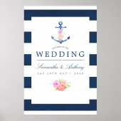 Waterverf Nautical Thormal Wedding Poster (Voorkant)