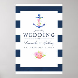 Waterverf Nautical Thormal Wedding Poster