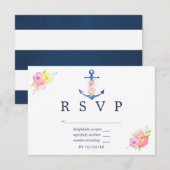 Waterverf Nautical Thormal Wedding RSVP Kaartje (Voorkant / Achterkant)
