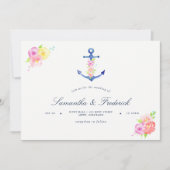 Waterverf Nautical Thormed Anchor Wedding Invite Kaart (Voorkant)