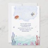 Waterverf Nautical Turtle Baby shower Kaart (Achterkant)
