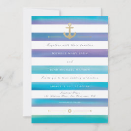 Waterverf Nautical Wedding Invite Kaart