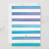 Waterverf Nautical Wedding Invite Kaart (Achterkant)
