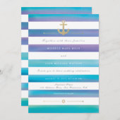 Waterverf Nautical Wedding Invite Kaart (Voorkant / Achterkant)