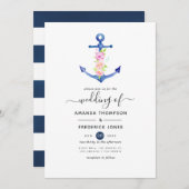 Waterverf Nautical Wedding Kaart (Voorkant / Achterkant)