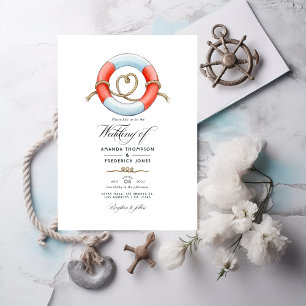 Waterverf Nautical Wedding Photo Kaart