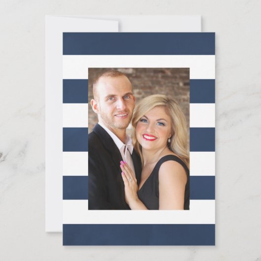 Waterverf Nautical Wedding Photo Save The Date (Achterkant)