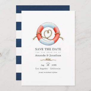 Waterverf Nautical Wedding Photo Save The Date