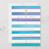 Waterverf Nautical Wedding Save the Date Kaart (Voorkant)