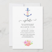 Waterverf Nautical Wedding Update Kaart (Voorkant)