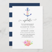 Waterverf Nautical Wedding Update Kaart (Voorkant / Achterkant)