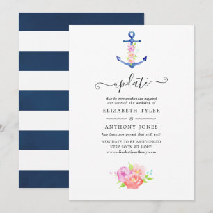 Waterverf Nautical Wedding Update Kaart