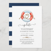 Waterverf Nautical Wedding Update Kaart (Voorkant / Achterkant)
