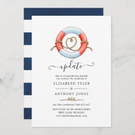 Waterverf Nautical Wedding Update Kaart