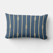 Waterverf Nautilus Touw knoop Strepen | Monogram Kussen (Achterkant)
