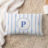 Waterverf Nautilus Touw knoop Strepen | Monogram Kussen (Deken)