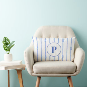 Waterverf Nautilus Touw knoop Strepen Monogram Kussen