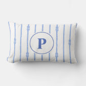 Waterverf Nautilus Touw knoop Strepen | Monogram Kussen (Voorkant)