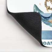 Waterverf nautisch anker lichtblauwe strepen muismat (Hoek)