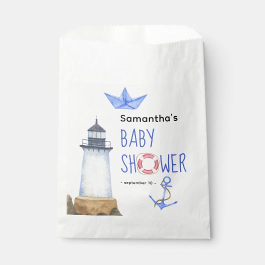 Waterverf nautisch - baby shower bedankzakje (Voorkant)