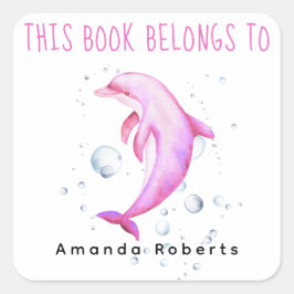 Waterverf nautisch - baby shower boekenplaat vierkante sticker